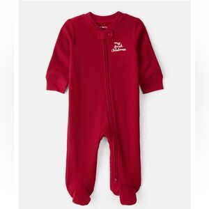 🪐 My First Christmas Holiday Red Cotton Sleep & Play Pajamas